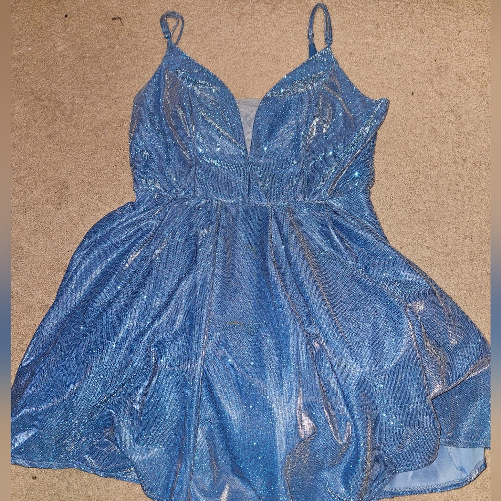 Sparkling Blue Homecoming Dress
